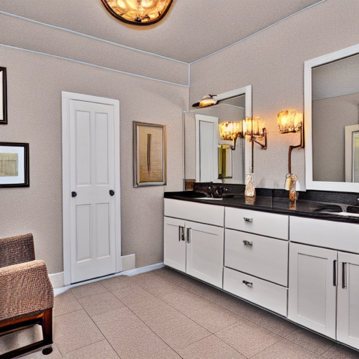 114_A white walled bathroom features beige appliances and furniture..png